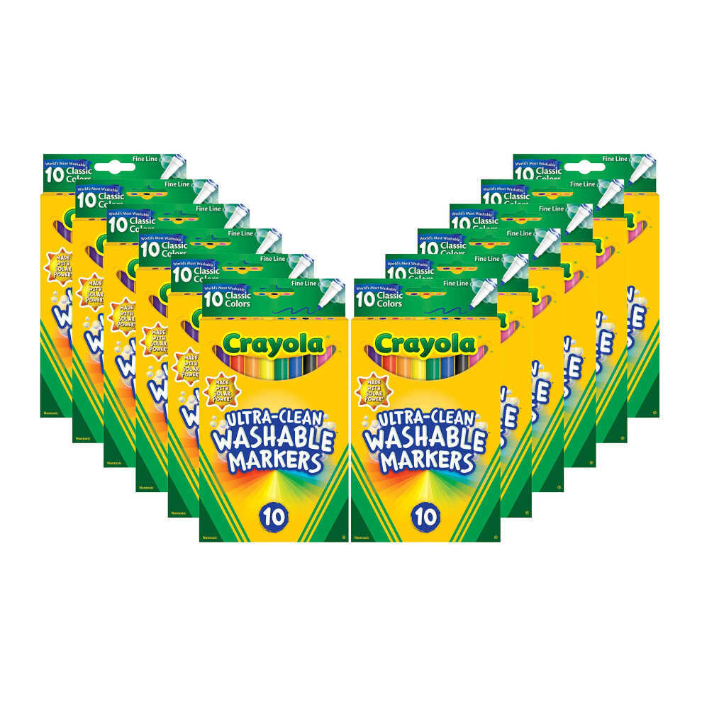 Crayola Ultra Clean Washable Markers - 12 Pack (10ct)  Bulk Washable M