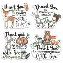 Etiquetas de agradecimento para ch de beb de criaturas da floresta fofas Etiquetas de animais da floresta da floresta para criaturas da florest