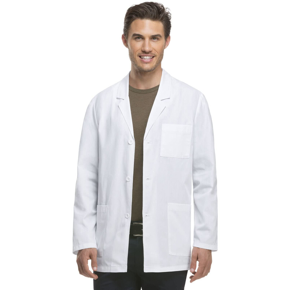 Dickies Everyday Scrubs Men's 31 Inch Lab Coat White XX-Large