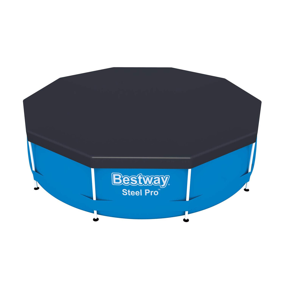 Bestway Flowclear PVC Round 10 Foot Pool Cover for Above Ground Frame