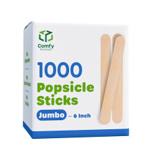 Bequemes Paket [1000 St  ck] Jumbo 6 Zoll Mehrzweck-Eisstiele aus Holz Craft ICES Eiscreme-Wachs Wachs-Zungenspatel Holzst  bchen