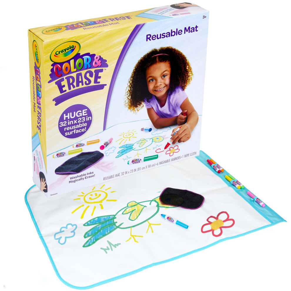 Crayola Color and Erase Mat  Travel Coloring Kit  Gift for Kids  Ages