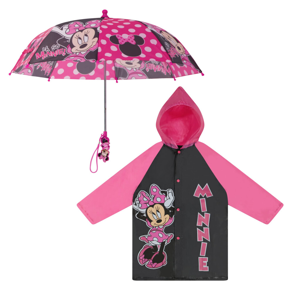 Disney and Slicker  Toddler Or Little Girl Rainwear Ages 2-7 Umbrella