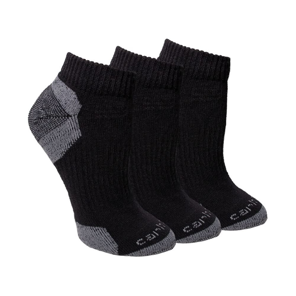 Carhartt Women's Midweight Cotton Blend Sock 3 Pack  Black  Medium