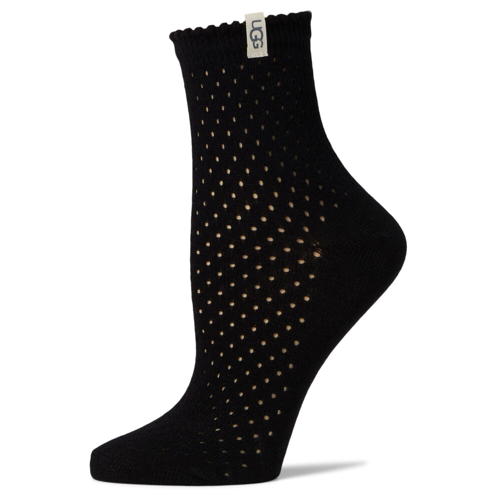 UGG Women's Adabella Quarter Sock Socks  Black  O/S