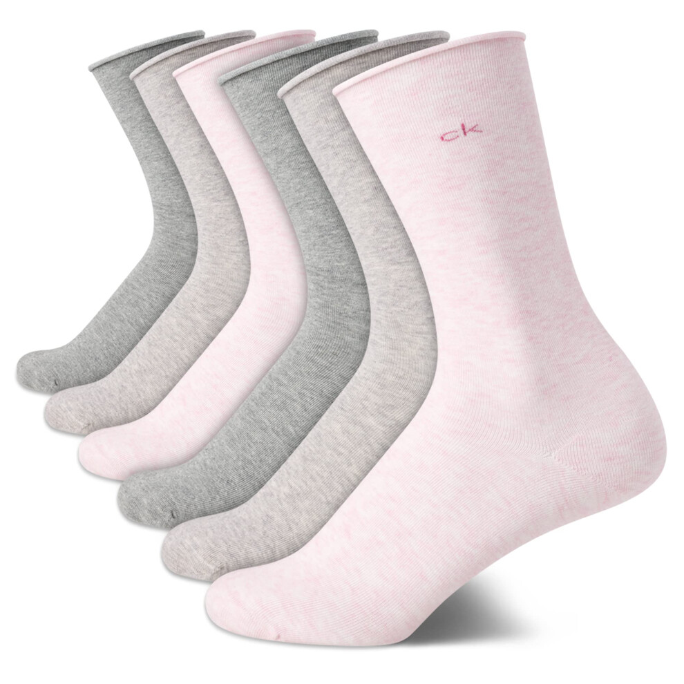 Calvin Klein Women's Socks - Roll Cuff Crew Socks (6 Pack)  Size 4-10