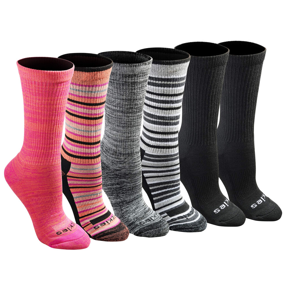 Dickies Women's Dri-tech Moisture Control Crew Socks Multipack  Stripe