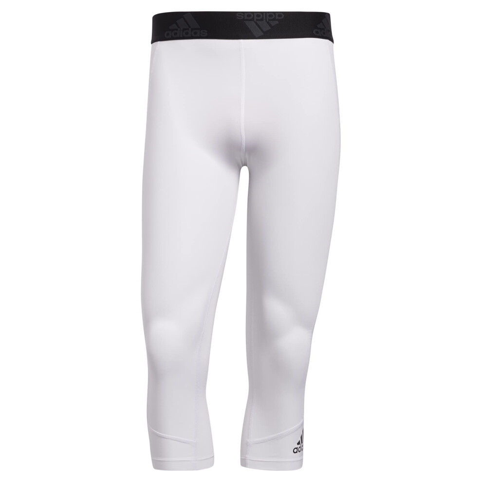 adidas Men's Techfit 3/4 Tights  White  X-Large