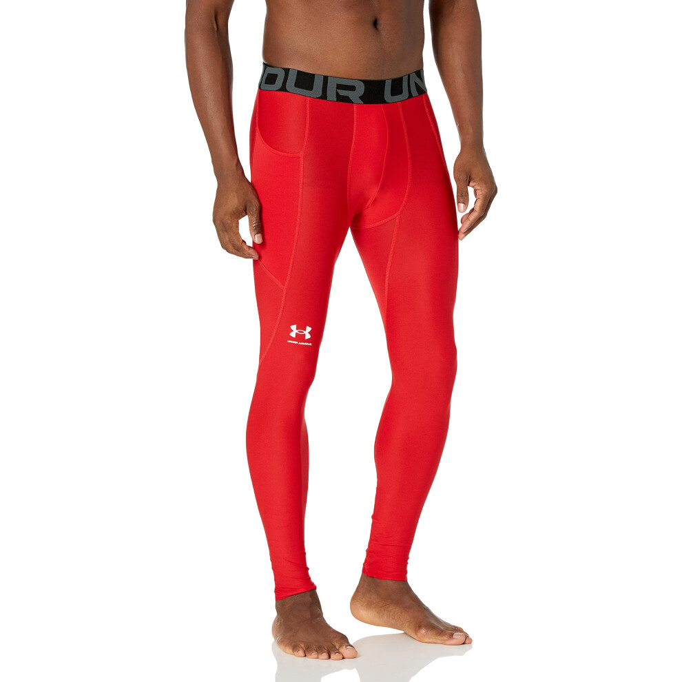 Under Armour Men's HeatGear Armour Leggings  Red (600)/White  Small