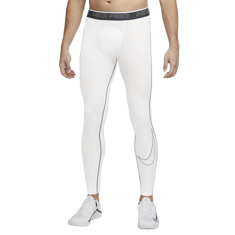 Nike Pro Dri-FIT Men's Tights(White/Black  X-Large)