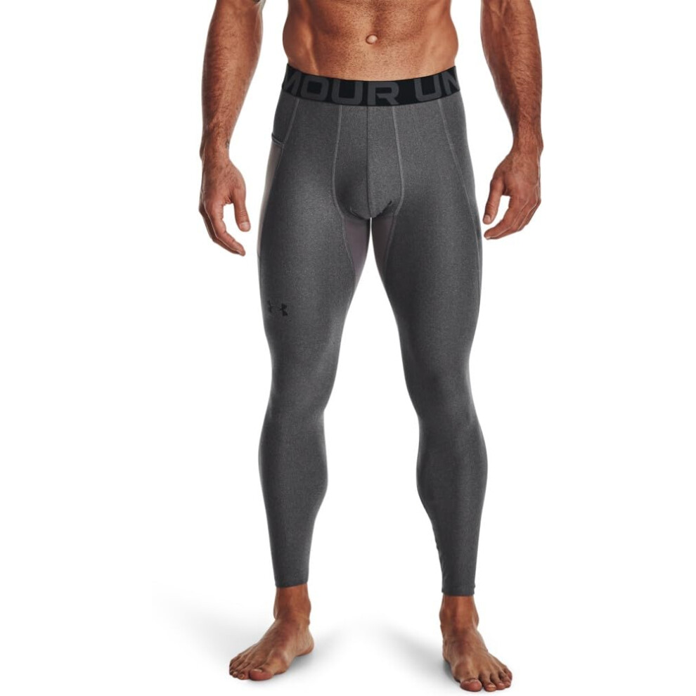 Under Armour Men's HeatGear Armour Leggings  Carbon Heather (090)/Blac