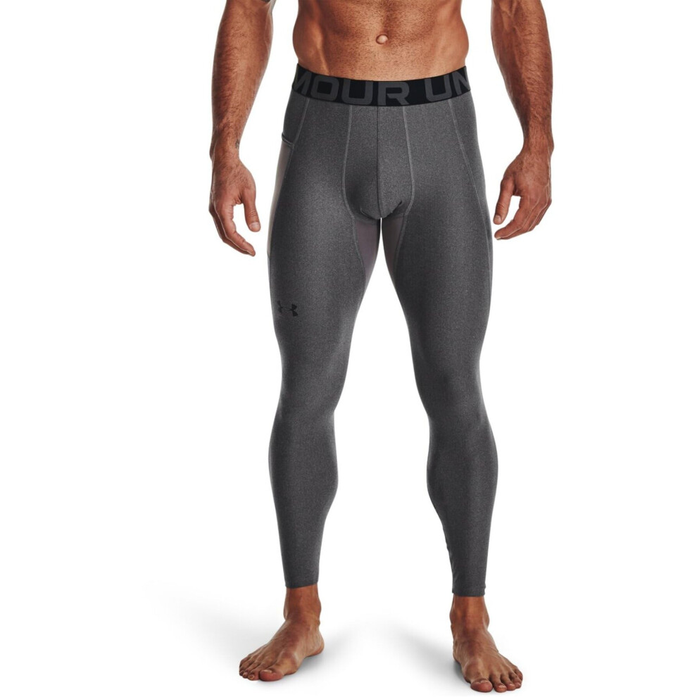 Under Armour Men's HeatGear Armour Leggings  Carbon Heather (090)/Blac