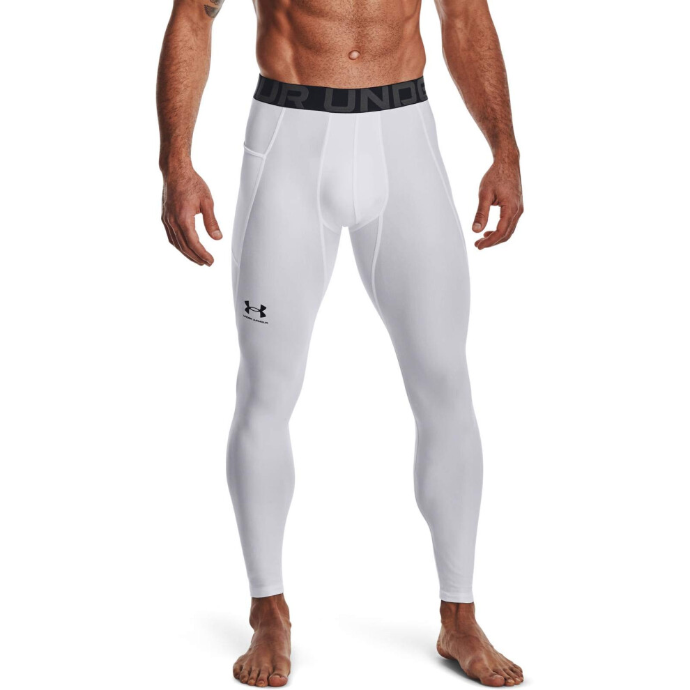 Under Armour Men's HeatGear Armour Leggings  White (100)/Black  4X-Lar