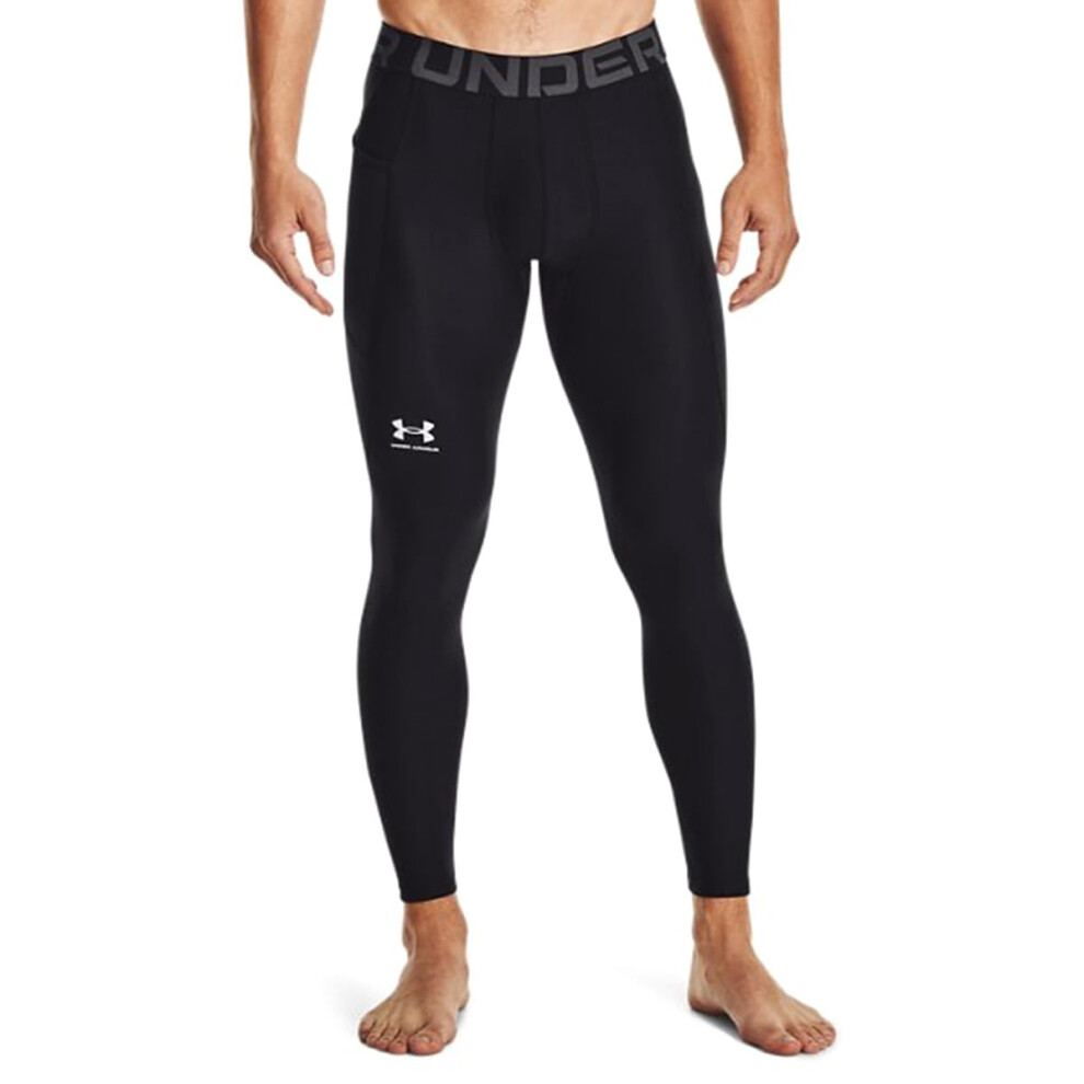 Under Armour Men's HeatGear Armour Leggings  Black (001)/Pitch Gray  4