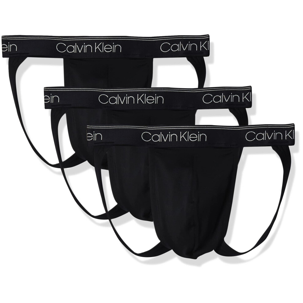 Calvin Klein Men's Micro Stretch 3-Pack Jock Strap  3 Black  L