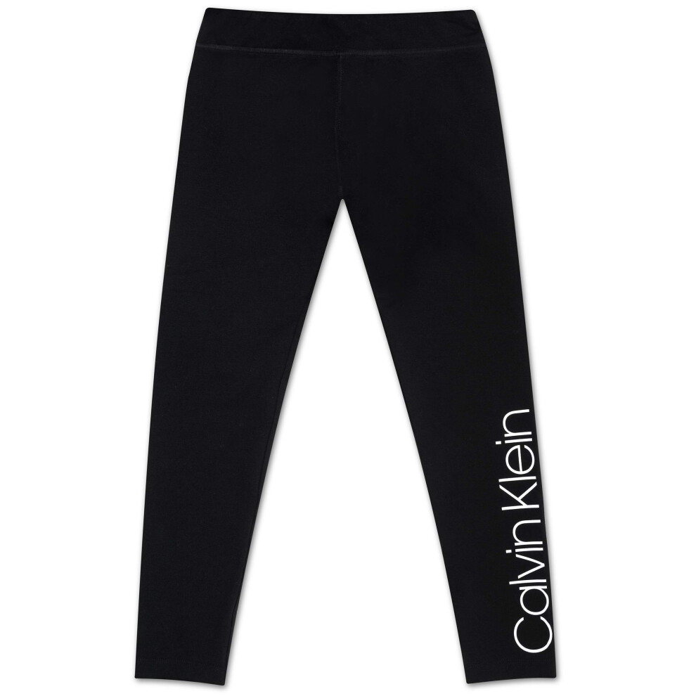 Calvin Klein Girls' Legacy Performance Leggings  Black Ck  7