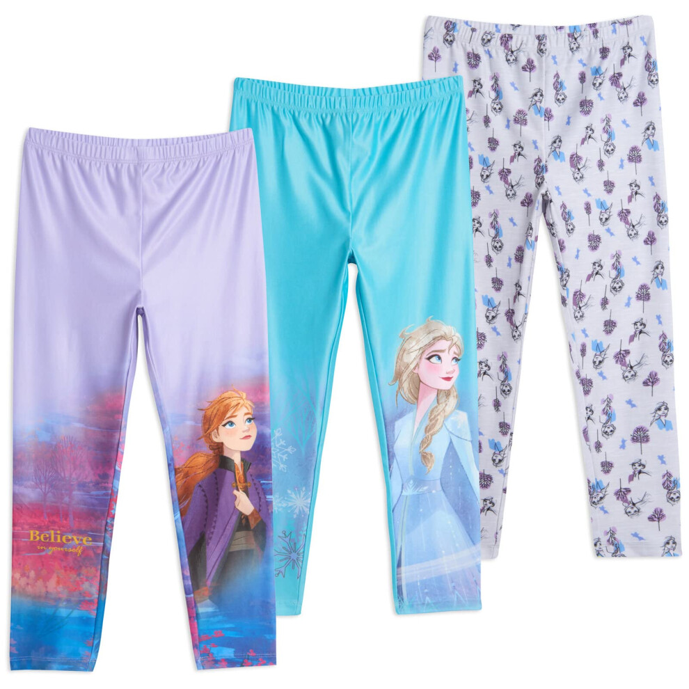 Disney Frozen Anna Elsa Toddler Girls 3 Pack Leggings Frozen 3T