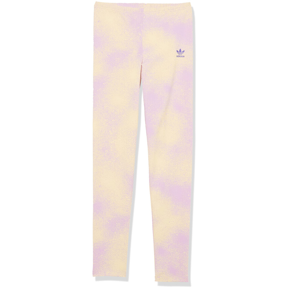 adidas Originals Girls' Graphic Printed Leggings  Bliss Lilac/Almost Y