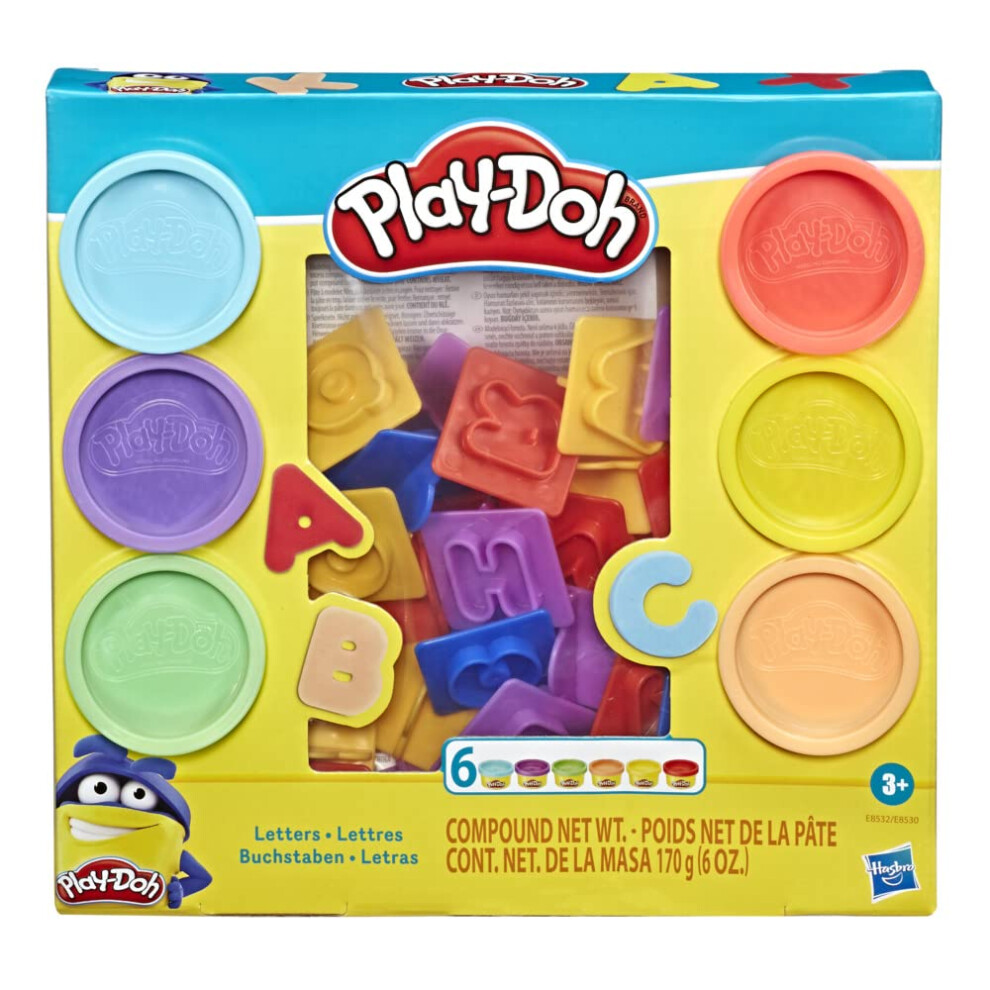 Play-Doh Fundamentals Letters with 26 Letter Stamper Tools and 6 Color