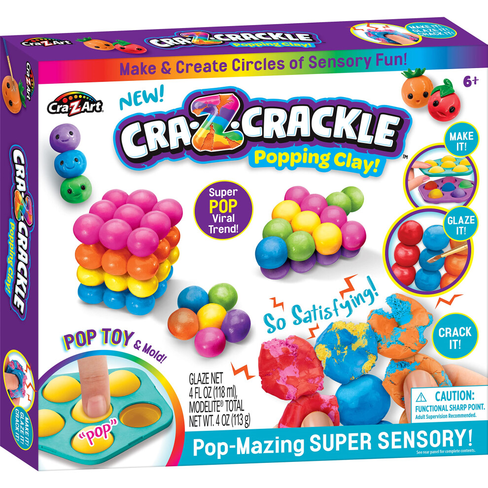 CRA-Z-Crackle Clay Pop-Mazing Super Sensory Activity Kit for Ages 6 an