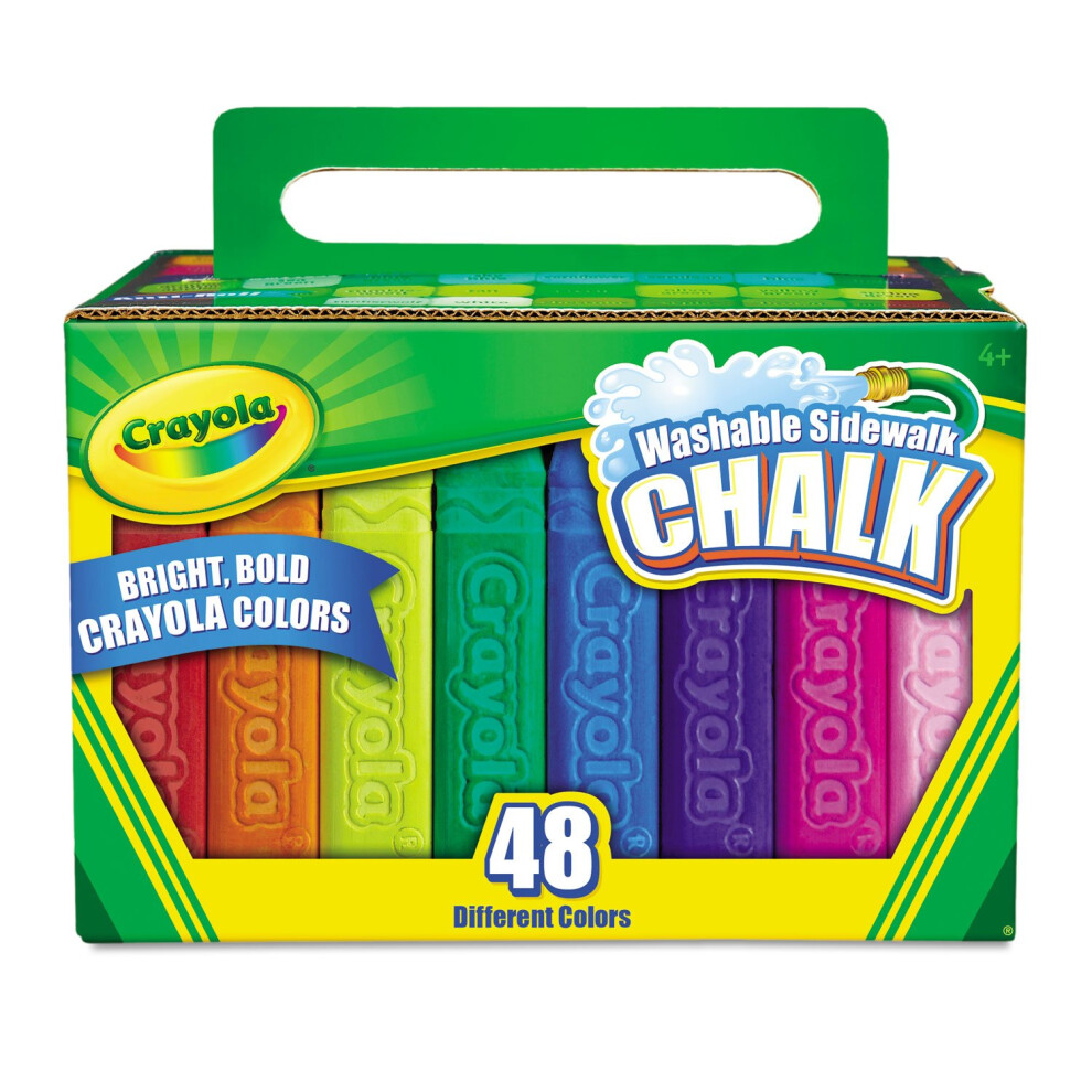 Washable Sidewalk Chalk  48 Assorted Bright Colors by Crayola