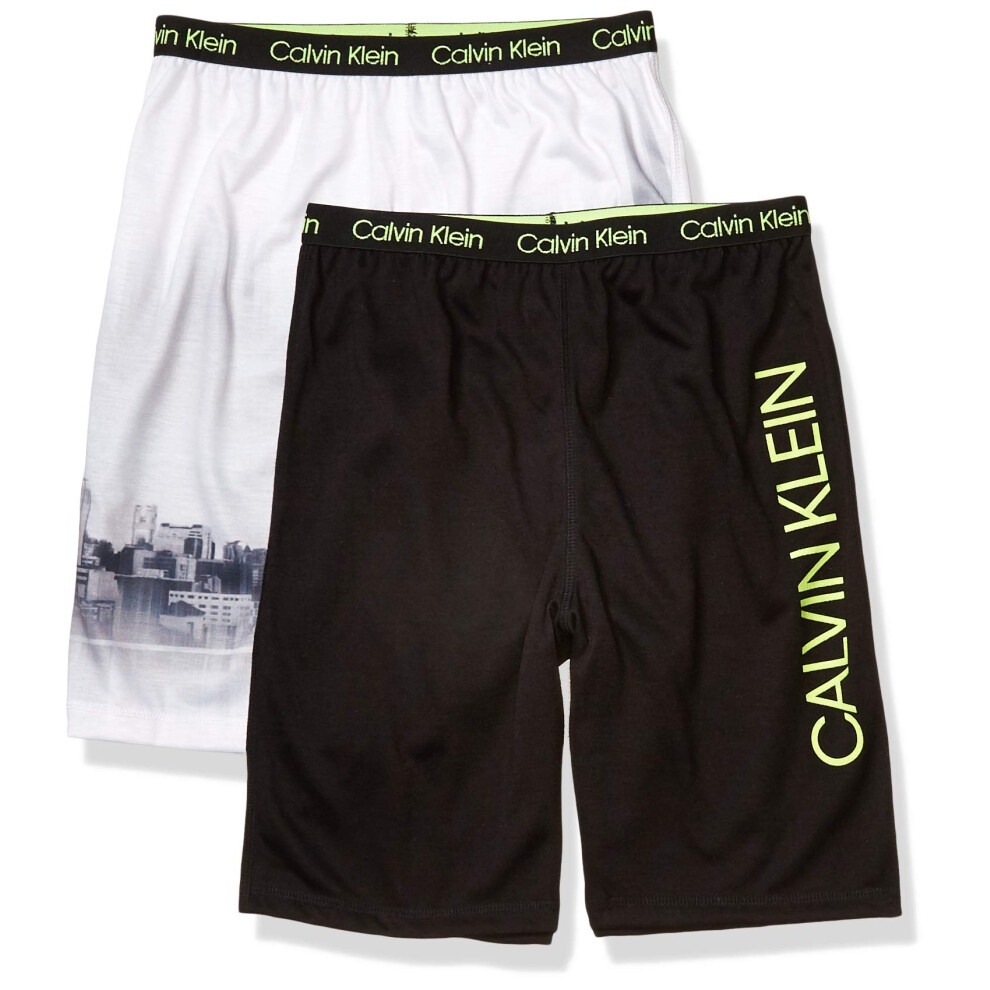 Calvin Klein Boys' Little Lounge Pajama Shorts  2 Pack  City/Black  Sm