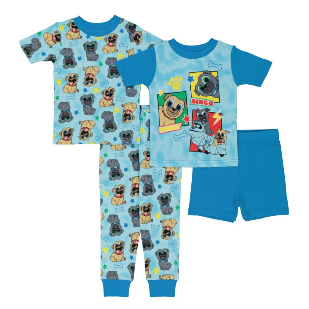 Disney Boys' Puppy Dog Pals 4-Piece Snug-Fit Cotton Pajamas Set  BEST