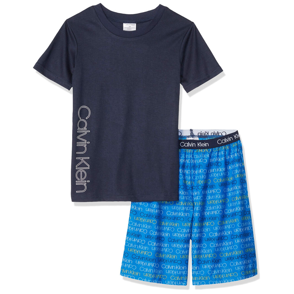 Calvin Klein Boys' Little 2 Piece Sleepwear Top and Bottom Pajama Set