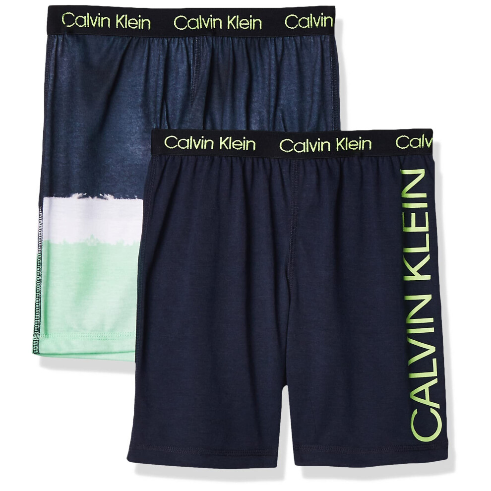 Calvin Klein Boys' Little Lounge Pajama Shorts  2 Pack  Dipdye/Black I