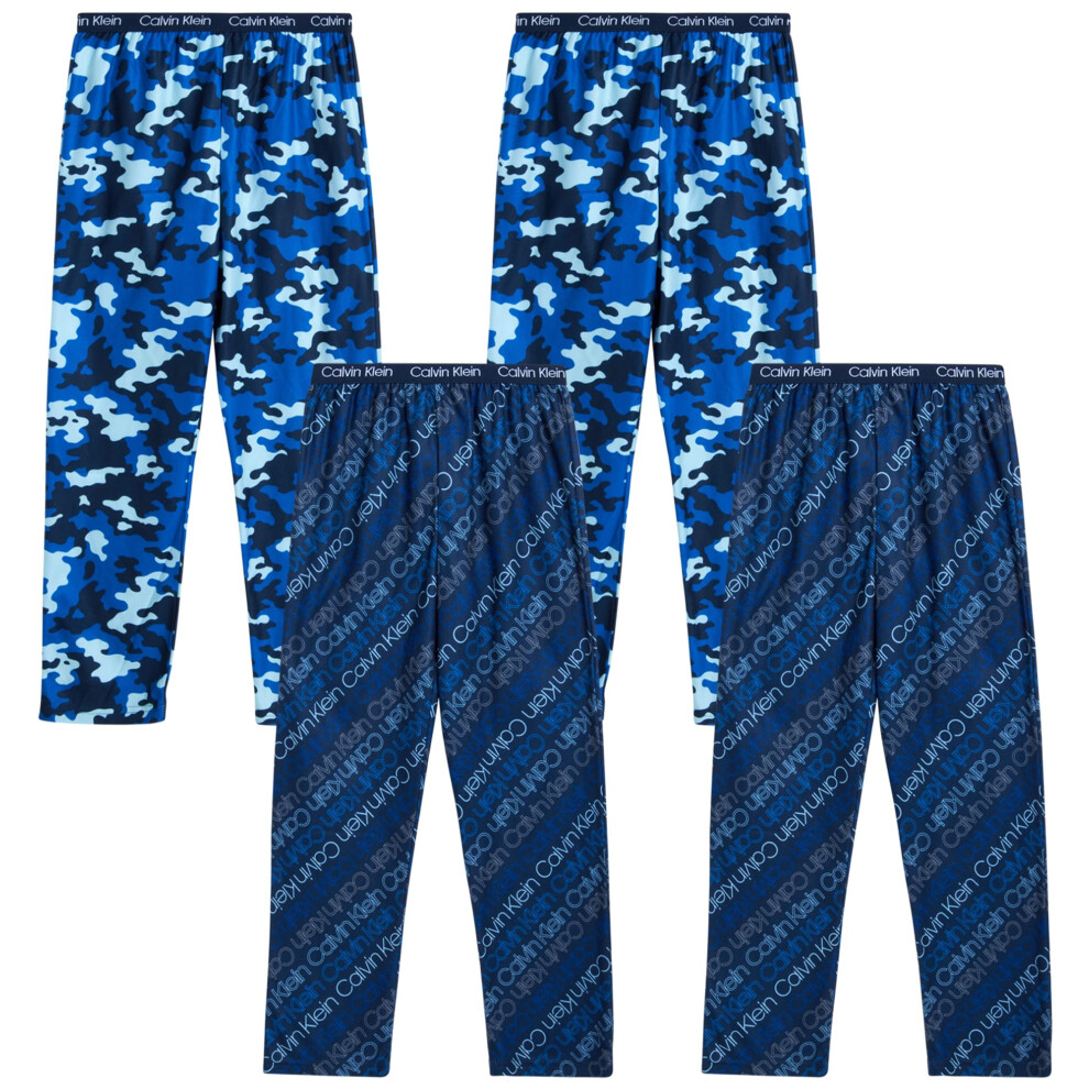 Calvin Klein Boys' Pajama Pants - 4 Pack Micro Fleece Sleepwear Pajama