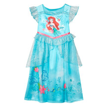 Disney Meisjes' Kleine Zeemeermin Fantasie Nachtjapon, WATERCOLOR ARIEL 2, 4T