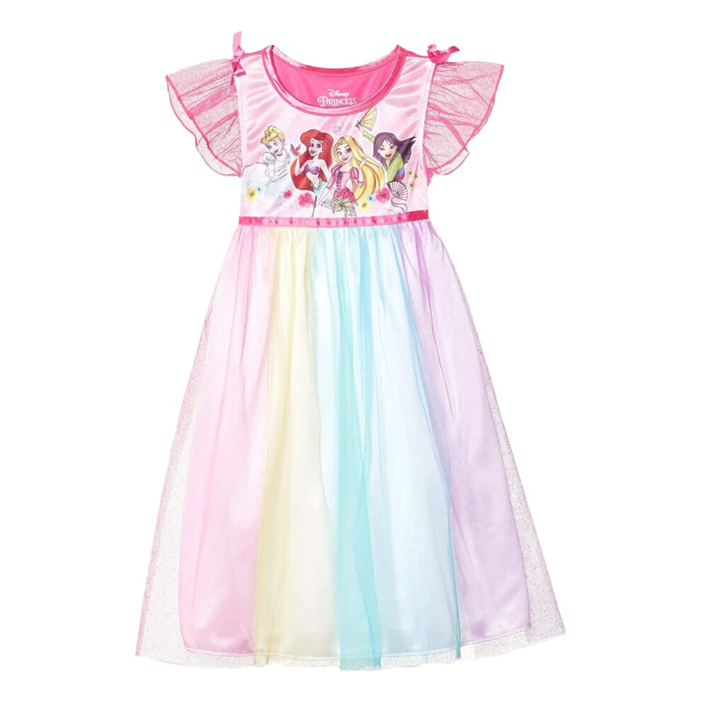 Disney Girls' Little Princess Fantasy Gown  Multi-Rainbow  6