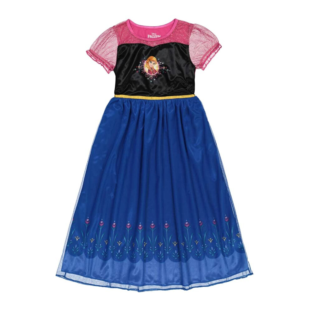 Disney Girls' Frozen Fantasy Gown Nightgown, Happy Anna 2, 8