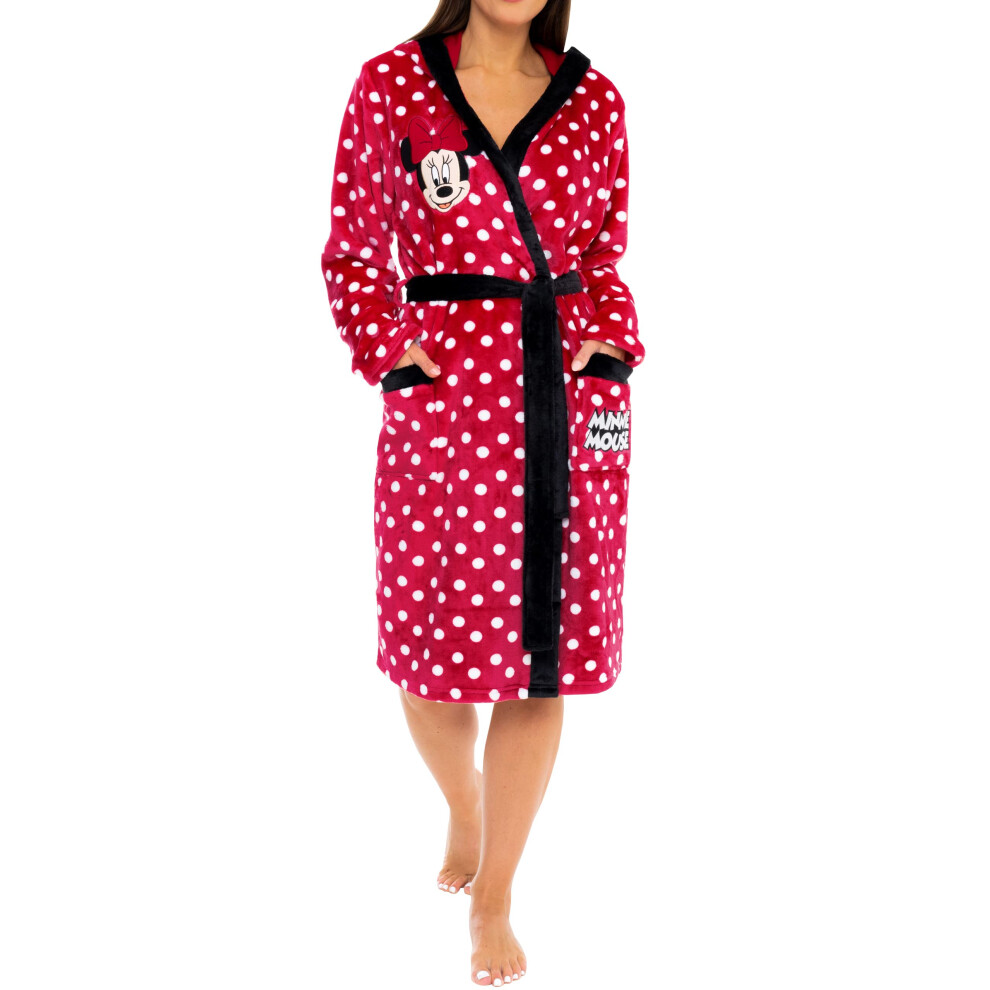 Disney Women's Robe | Minnie Mouse Bathrobe | Fluffy Robe For Women Si