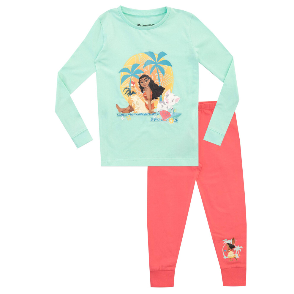Disney Girls Moana Pajamas Multicolored Size 5