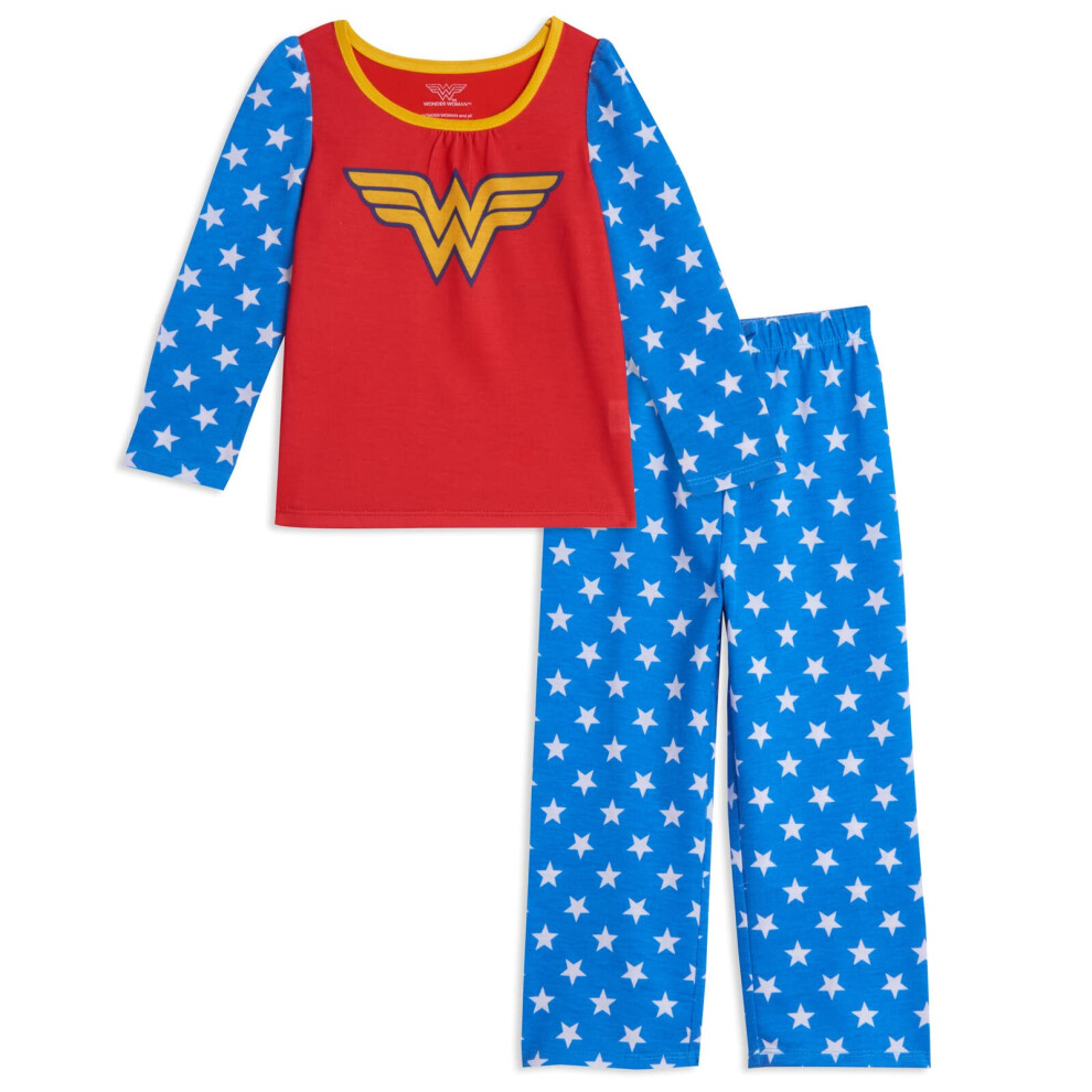 DC Comics Justice League Wonder Woman Little Girls Pajama Shirt and Pa