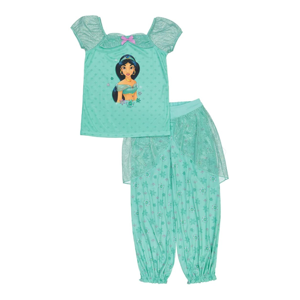 Disney Girls' Princess 2-Piece Loose-Fit Pajamas Set  LOVE JASMINE 2