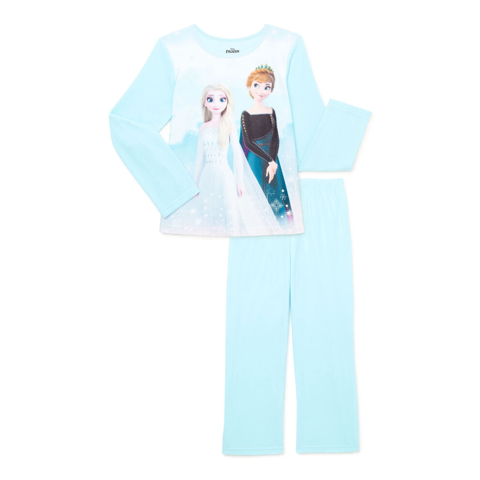 Disney Big Girls Frozen 2 Piece Pajamas Sleep Set (10-12) Blue