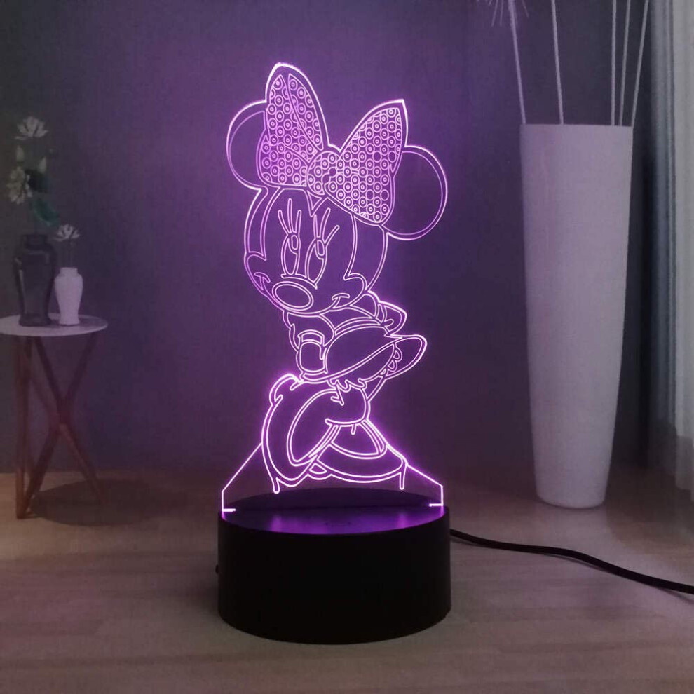 Minnie Mouse 3D LampLED Night Light  USB Remote Control Child Desk La