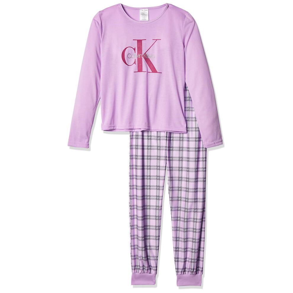 Calvin Klein Girls' Sleepwear Long Sleeve Tee & Jogger Pajama Set  CK