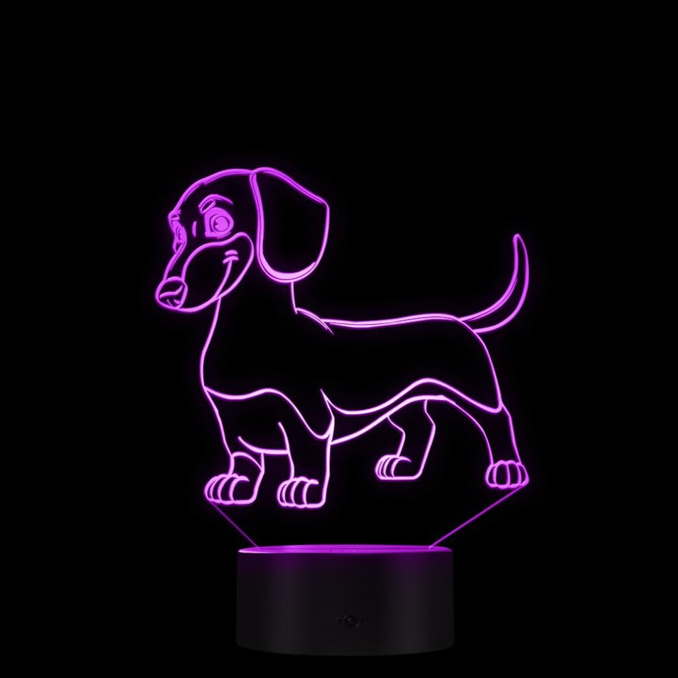 Dachshund LED Night Light 3D Decorative Lighting Color Changing Acrylic Lamp Gift for Dog Lovers