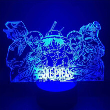 One Pieco Anime 3D Nightlight for Kids Fans 16 Colors Decor Lamp with Remote Control-Manga Figure 3D Illusion Lights for Kids Boys Christmas Gift Toys