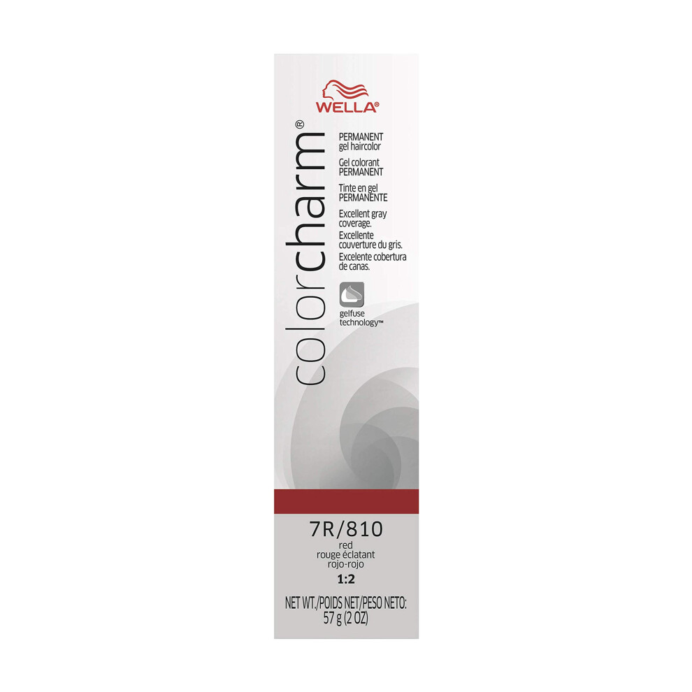 COLORCHARM Permanent Gel  Hair Color for Gray Coverage  7R Red