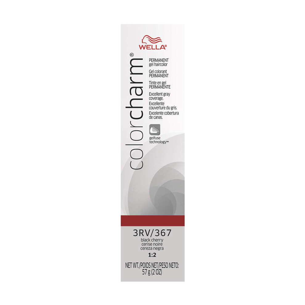 COLORCHARM Permanent Gel  Hair Color for Gray Coverage  3RV Black Cher