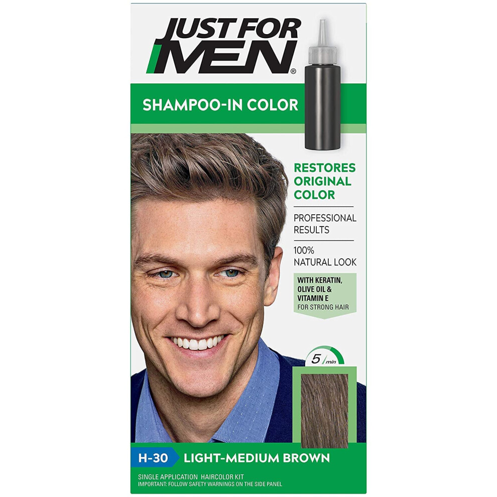 Just For Men Shampoo-In Hair Color - Light-Medium Brown H-30