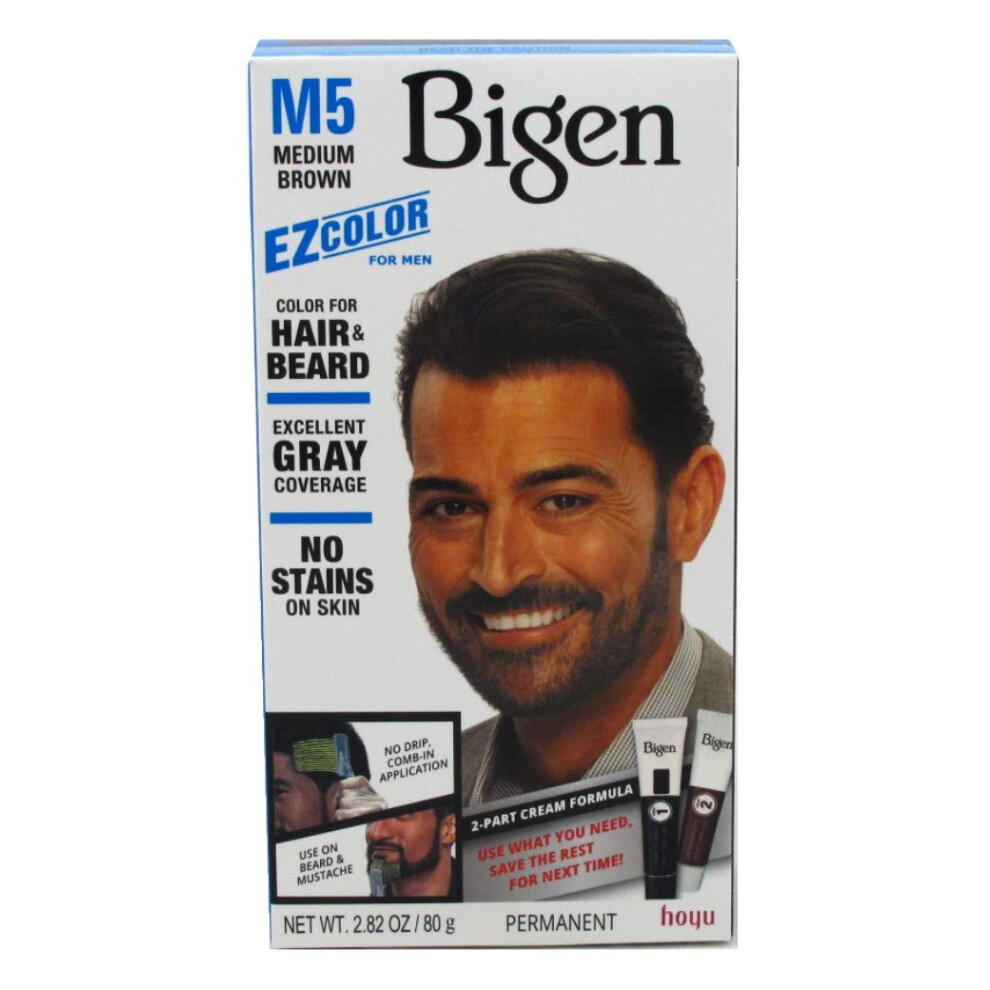 Bigen Ez Color For Men M5 Medium Brown Kit