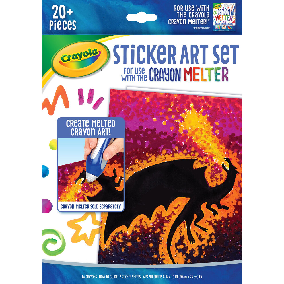 Crayola Silhouette Art Sticker Kit  Crayon Melter Expansion  Gift for