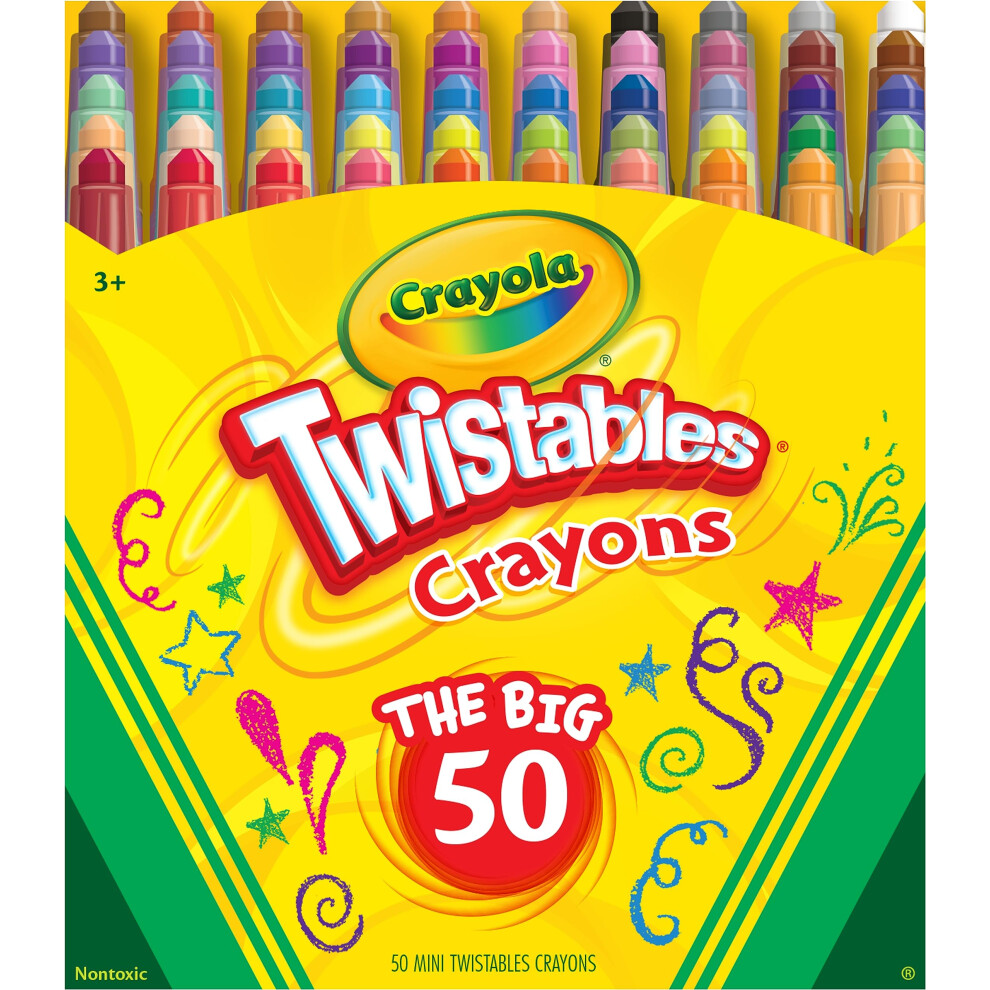 Crayola Mini Twistables Crayons (50ct)  Kids Art Supplies  Unique Gift