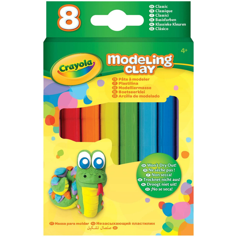 Crayola Modeling Clay  4.8 Ounce Pack  Set of 8 Classic Colors