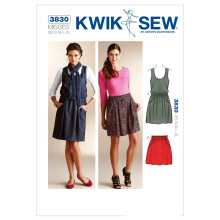 Kwik Sew K3830 Jumper og nederdel Syning M?nster St?rrelse XS-S-M-L-XL